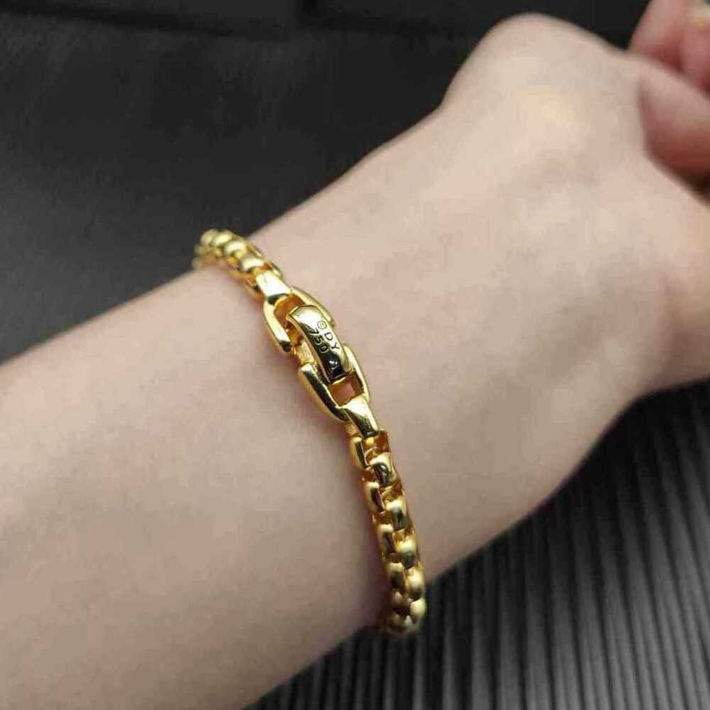 David Yurman Gold Box Chain Cross Link Bracelet Includes Brand Dust Bag - Picture 4 of 5
